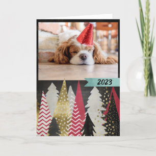 Modern Kerstmis Vakantie Feestdagen Kaart