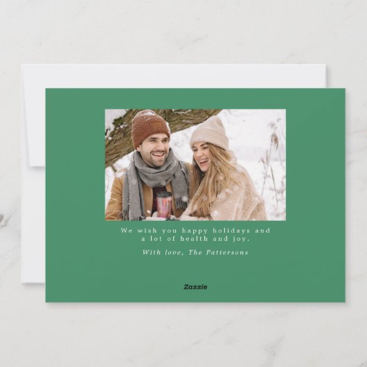 Modern Kerstmis Vet Script JOY Foto Feestdagenkaart (Achterkant)