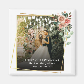 Modern Kerstmis voor Mr & Mrs Bloemstuk  Magneet