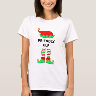 Modern Kerstmis Vriendelijke Elf T-Shirt