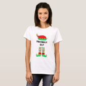 Modern Kerstmis Vriendelijke Elf T-Shirt (Voorkant volledig)