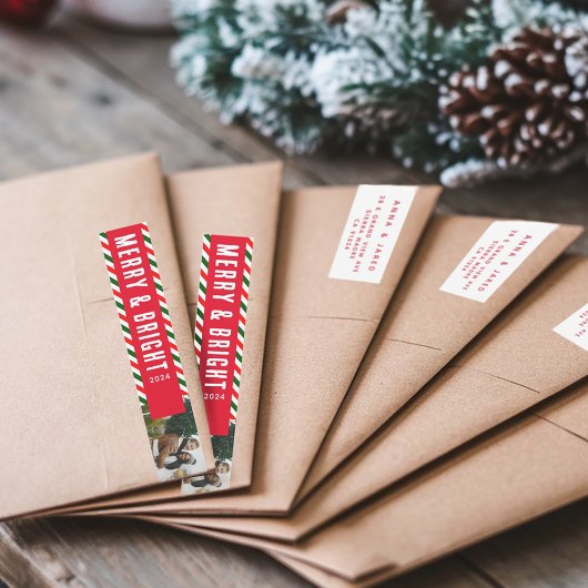 Modern Kerstmis Vrolijk en helder fotoadres