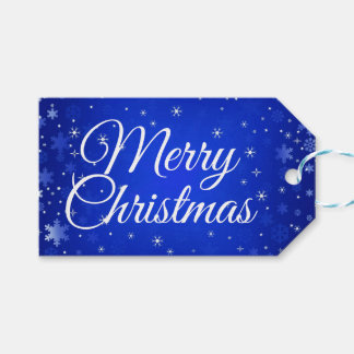 Modern Kerstmis Wit Sneeuwvlokken Cadeau Cadeaulabel
