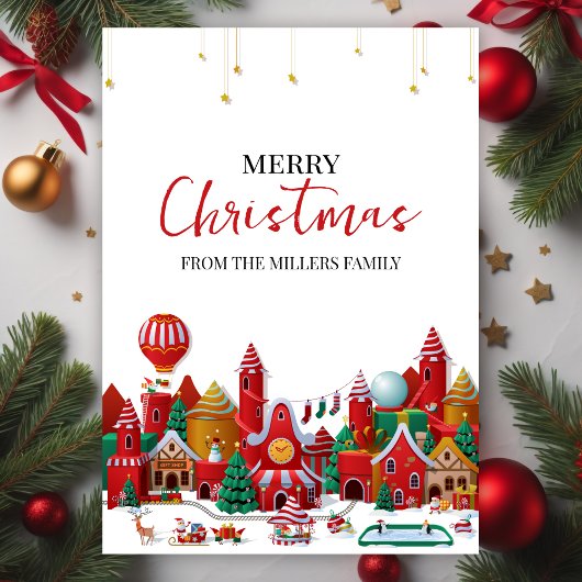 Modern Kerstmis Wonderland Feestdagenkaart