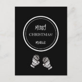 Modern Kerstmis Zwart-Wit Gepersonaliseerd Briefkaart (Voorkant)