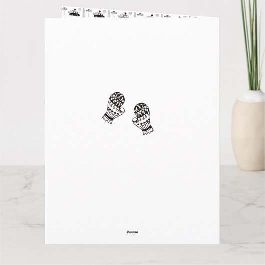 Modern Kerstmis Zwart-Wit Gepersonaliseerd Kaart (Achterkant)