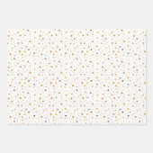 Modern Kerstmis Zwart & Wit Gouden Sterren Patter Inpakpapier Vel (Voorkant 2)