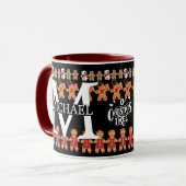 Modern Kerstmonogram Kerstmis met gemberkoek Mok (Voorkant links)