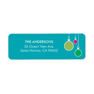 Modern kerstnamelabel - Turquoise Etiket