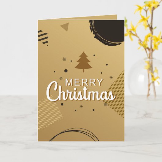 Modern kerstontwerp kaart (Gele Bloem)