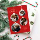 Modern Kerstornament 4 Fotocollage Folie Feestdagenkaart