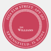 Modern kerstpaar foto retour adreslabel ronde sticker (Voorkant)