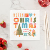 Modern kerstpapier servet (Insitu)