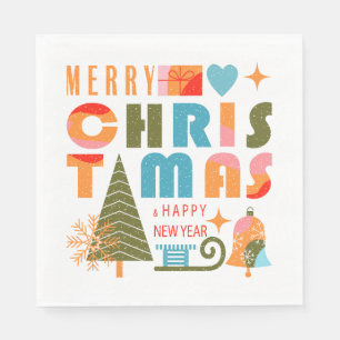 Modern kerstpapier servet