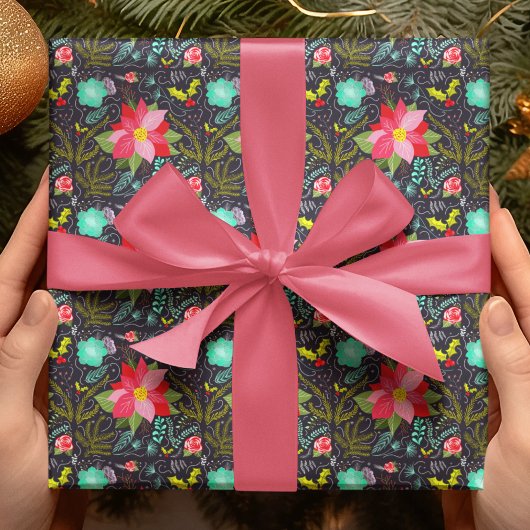 Modern kerstpatroon cadeaupapier