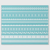 Modern Kerstpatroon Cyaan Cadeaupapier (Vlak)