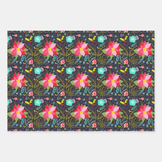 Modern kerstpatroon inpakpapier vel (Voorkant)