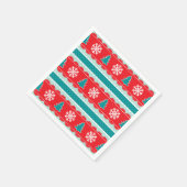 Modern kerstpatroon met sneeuwvlokken en bomen servetten (Hoek)