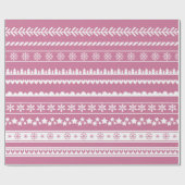 Modern Kerstpatroon Roze Cadeaupapier (Vlak)