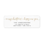 Modern kerstretour adreslabel Holiday Gold Etiket (Voorkant)