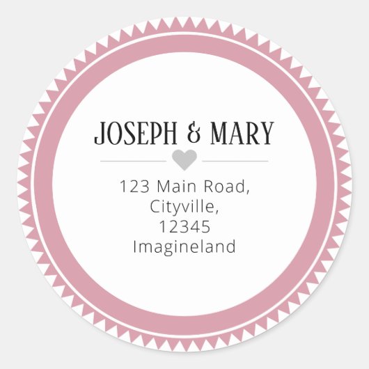 modern kerstretouradres ronde sticker (Voorkant)