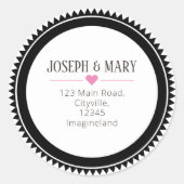 modern kerstretouradres ronde sticker (Voorkant)