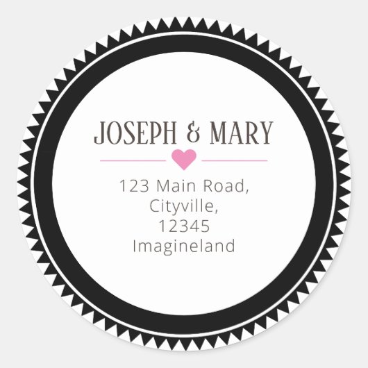  modern kerstretouradres ronde sticker (Voorkant)