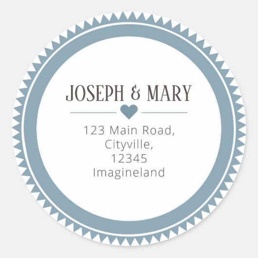  modern kerstretouradres ronde sticker (Voorkant)