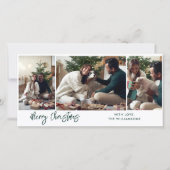 Modern Kerstscript 3 foto's Feestdagenkaart (Voorkant)