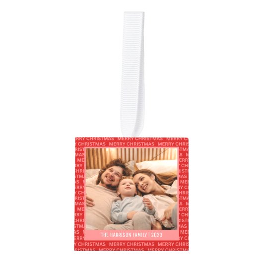 Modern kerstscript 4 familie foto's collage decoratie (Voorkant)