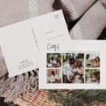 Modern kerstscript: 5-foto's met goede beeldkwalit feestdagenkaart<br><div class="desc">Dit moderne kerstscript met vijf foto's vakantie-briefkaart is perfect voor je minimalistische shabby chic boho zwarte en witte vakantie groet. De minimale witte handgeschreven kalligrafie is delicaat en robuust, terwijl het klasje en elegant blijft. Het ontwerp weerspiegelt een eenvoudige, volledig witte winterdag en roept herinneringen op aan een meer simplistisch...</div>