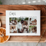 Modern kerstscript: 5-foto's met goede beeldkwalit feestdagenkaart<br><div class="desc">Dit moderne kerstscript met vijf foto's feestkaart is ideaal voor uw minimalistische shabby-chic boho zwarte en witte feestdag. De minimale witte handgeschreven kalligrafie is delicaat en robuust, terwijl het klasje en elegant blijft. Het ontwerp weerspiegelt een eenvoudige, volledig witte winterdag en roept herinneringen op aan een meer simplistisch leven. U...</div>