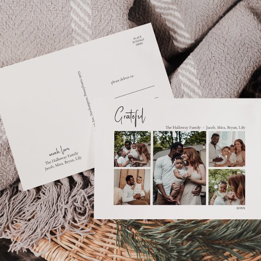 Modern kerstscript: 5-foto's met goede beeldkwalit feestdagenkaart