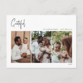 Modern kerstscript, drie foto's met dank feestdagenkaart (Voorkant)