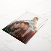 Modern kerstscript | Framed-foto Gold Folie Feestdagenkaart (Gedraaid)