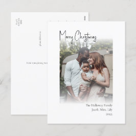 Modern kerstscript - Verticaal Faded foto-gehoorap Feestdagenkaart