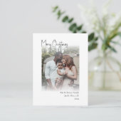 Modern kerstscript - Verticaal Faded foto-gehoorap Feestdagenkaart (Staand voorkant)