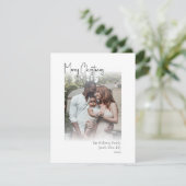 Modern kerstscript - Verticaal Faded foto-gehoorap Feestdagenkaart (Staand voorkant)