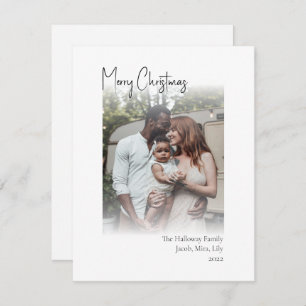 Modern kerstscript - Verticaal Faded foto-gehoorap Feestdagenkaart