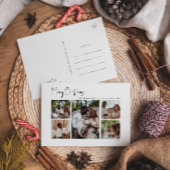 Modern kerstscript, vijf foto's feestdagenkaart