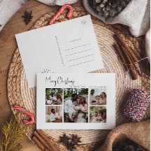 Modern kerstscript, vijf foto's