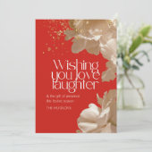 Modern Kerstseizoen Gouden Bloemen Sparkle Feestdagenkaart (Staand voorkant)