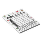 Modern Kerstthema Bunco Score Pad Notitieblok (Schuin)
