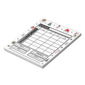 Modern Kerstthema Bunco Score Pad Notitieblok (Linkerzijde)