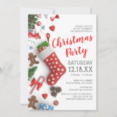 Modern Kerstvakantie Feest Kaart (Voorkant)