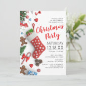 Modern Kerstvakantie Feest Kaart (Staand voorkant)
