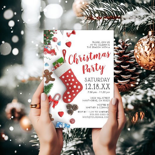 Modern Kerstvakantie Feest Kaart