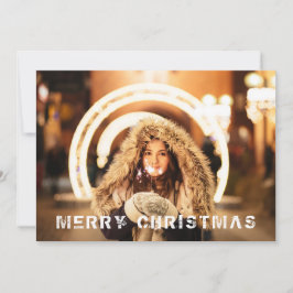 Modern Kerstvakantie Foto Feestdagenkaart