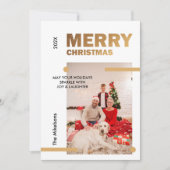 Modern kerstvakantie fototijdschrift feestdagenkaart (Voorkant)