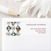 Modern kerstvakantie groen retouradres etiket (Insitu)